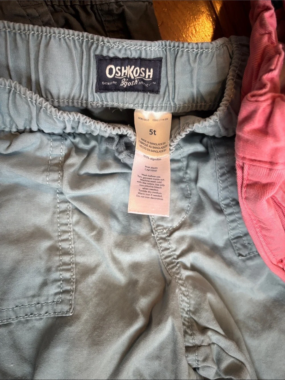 OshKosh B'gosh Kids Pull-On Shorts in Pink, Light Blue, Gray, Sage